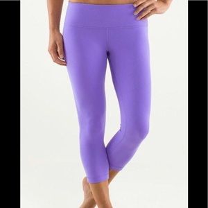 Cropped lululemon purple leggings size 4